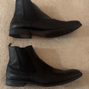 Express Black Leather Ankle Boots